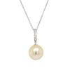 18ct White Gold South Sea Pearl & Diamond Pendant-Necklace-Walker & Hall