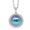 18ct White Gold Paua Pearl & Diamond Pendant-Necklace-Walker & Hall