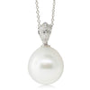 18ct White Gold South Sea Pearl & Diamond Pendant-Necklace-Walker & Hall