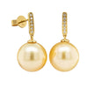 18ct Yellow Gold Pearl & Diamond Earrings-Earrings-Walker & Hall