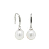 Sterling Silver Freshwater Pearl Drop Earrings-Earrings-Walker & Hall
