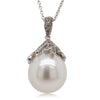 18ct White Gold South Sea Pearl & Diamond Pendant-Necklace-Walker & Hall