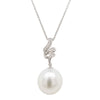 18ct White Gold South Sea Pearl & Diamond Pendant-Necklace-Walker & Hall