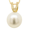 18ct Yellow Gold South Sea Pearl & Diamond Pendant-Necklace-Walker & Hall