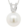 18ct White Gold South Sea Pearl & Diamond Pendant-Necklace-Walker & Hall