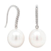 18ct White Gold South Sea Pearl & Diamond Earrings-Earrings-Walker & Hall