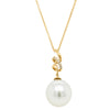 18ct Yellow Gold South Sea Pearl & Diamond Pendant-Necklace-Walker & Hall