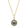 18ct Yellow Gold Tahitian Pearl & Diamond Pendant-Necklace-Walker & Hall
