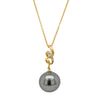 18ct Yellow Gold Tahitian Pearl & Diamond Pendant-Necklace-Walker & Hall