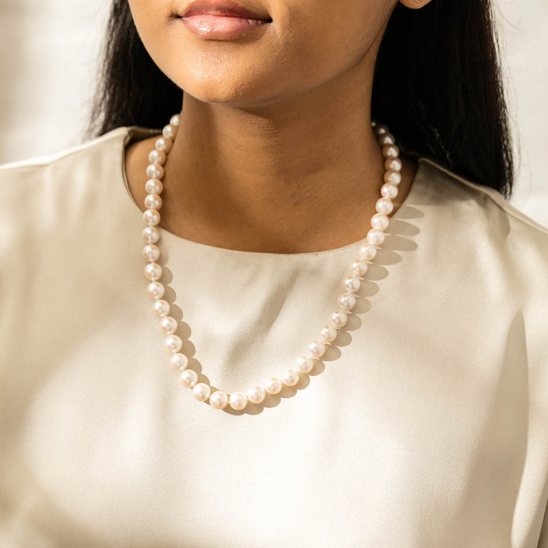 9ct Yellow Gold Akoya Pearl Strand-Necklace-Walker & Hall