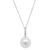 18ct White Gold South Sea Pearl & Diamond Pendant With Chain-Necklace-Walker & Hall