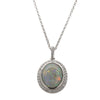 18ct White Gold Opal & Diamond Isla Pendant-Necklace-Walker & Hall