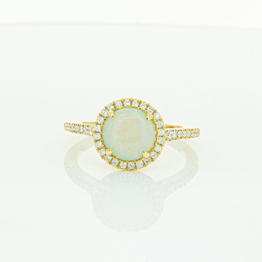 18ct Yellow Gold Opal & Diamond Sierra Ring-Ring-Walker & Hall