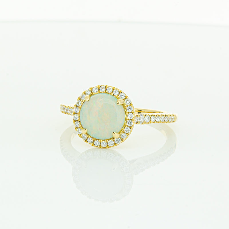 18ct Yellow Gold Opal & Diamond Sierra Ring-Ring-Walker & Hall