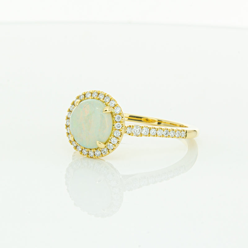 18ct Yellow Gold Opal & Diamond Sierra Ring-Ring-Walker & Hall