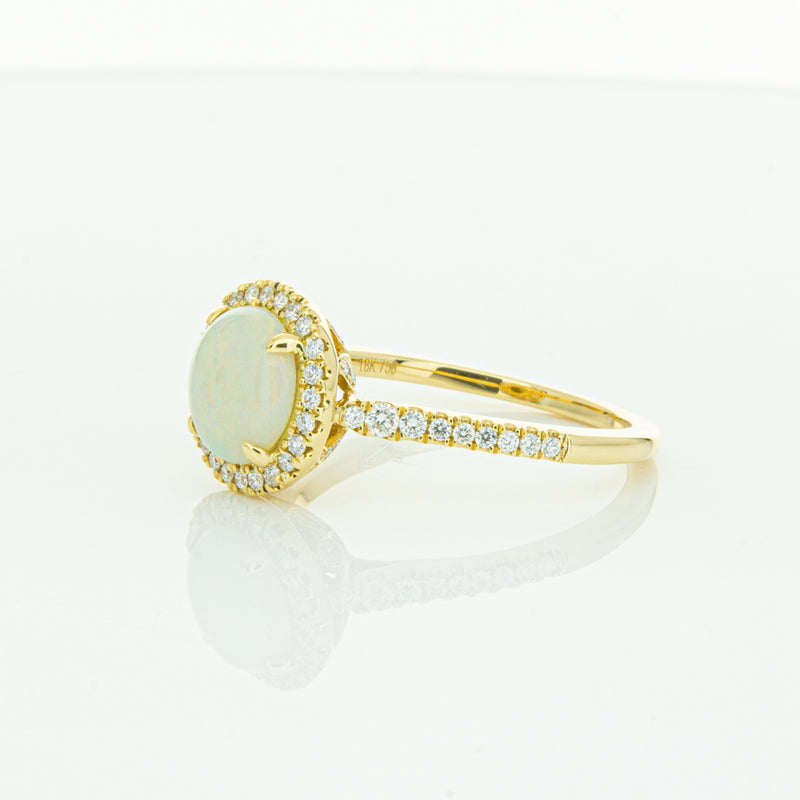 18ct Yellow Gold Opal & Diamond Sierra Ring-Ring-Walker & Hall