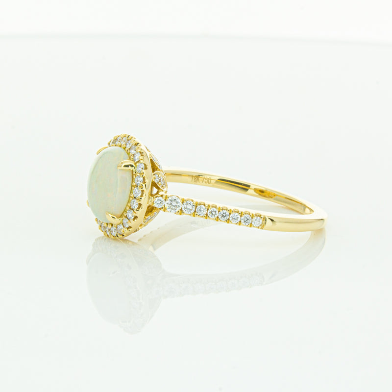 18ct Yellow Gold Opal & Diamond Sierra Ring-Ring-Walker & Hall