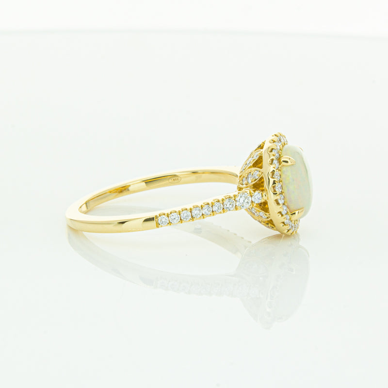 18ct Yellow Gold Opal & Diamond Sierra Ring-Ring-Walker & Hall