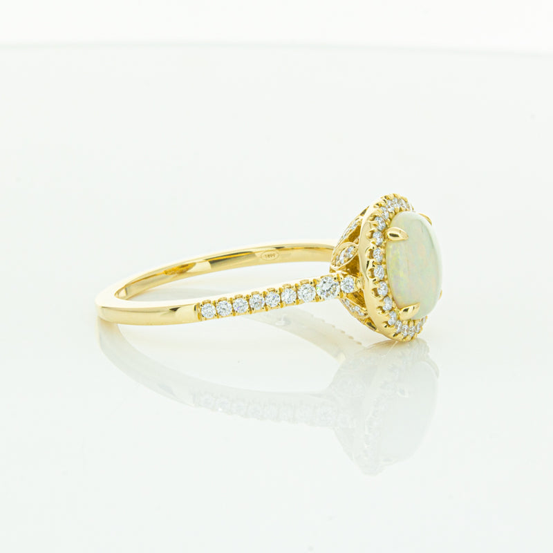 18ct Yellow Gold Opal & Diamond Sierra Ring-Ring-Walker & Hall