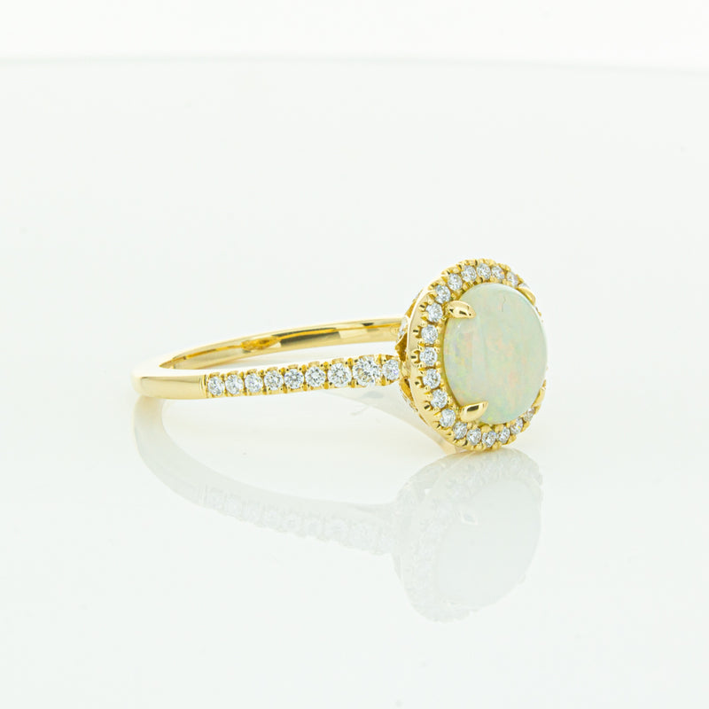 18ct Yellow Gold Opal & Diamond Sierra Ring-Ring-Walker & Hall