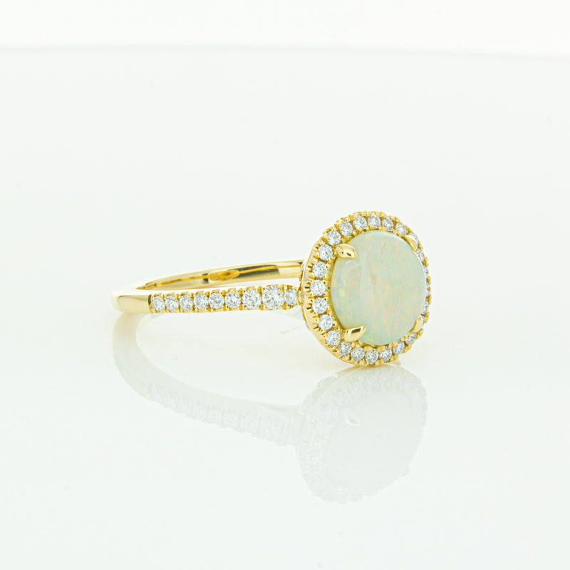 18ct Yellow Gold Opal & Diamond Sierra Ring-Ring-Walker & Hall