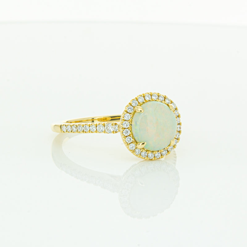 18ct Yellow Gold Opal & Diamond Sierra Ring-Ring-Walker & Hall