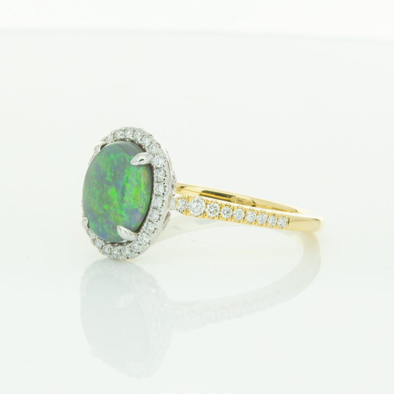 18ct Yellow Gold Opal & Diamond Sierra Ring-Ring-Walker & Hall