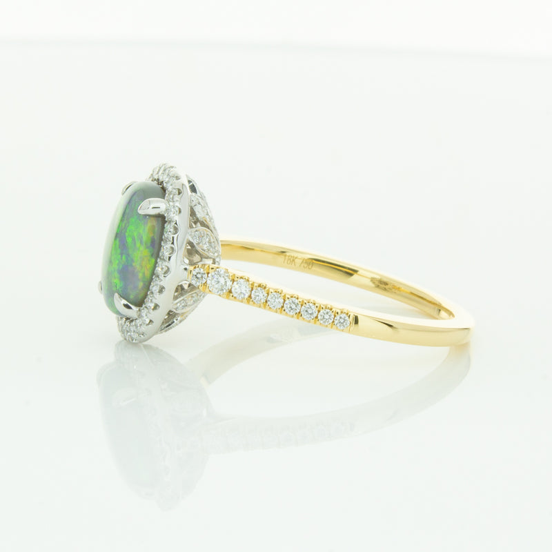 18ct Yellow Gold Opal & Diamond Sierra Ring-Ring-Walker & Hall