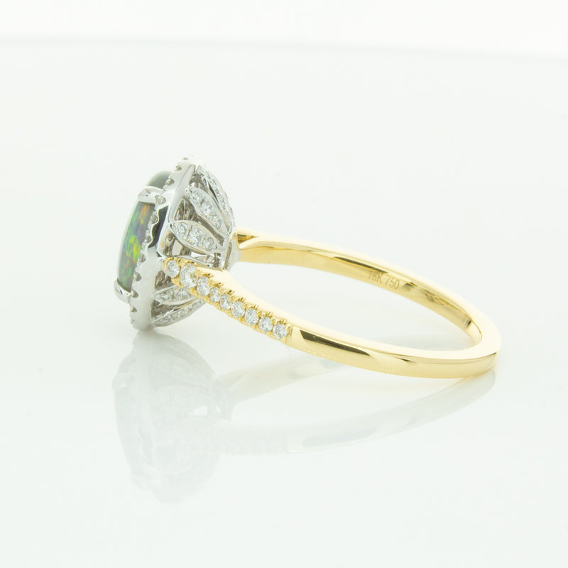 18ct Yellow Gold Opal & Diamond Sierra Ring-Ring-Walker & Hall