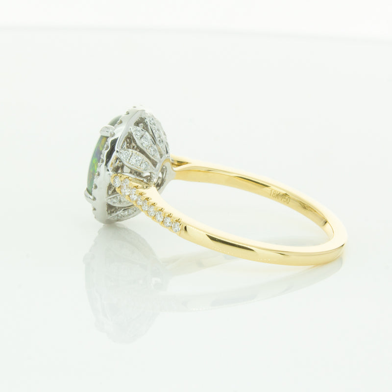 18ct Yellow Gold Opal & Diamond Sierra Ring-Ring-Walker & Hall