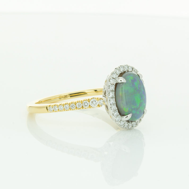 18ct Yellow Gold Opal & Diamond Sierra Ring-Ring-Walker & Hall