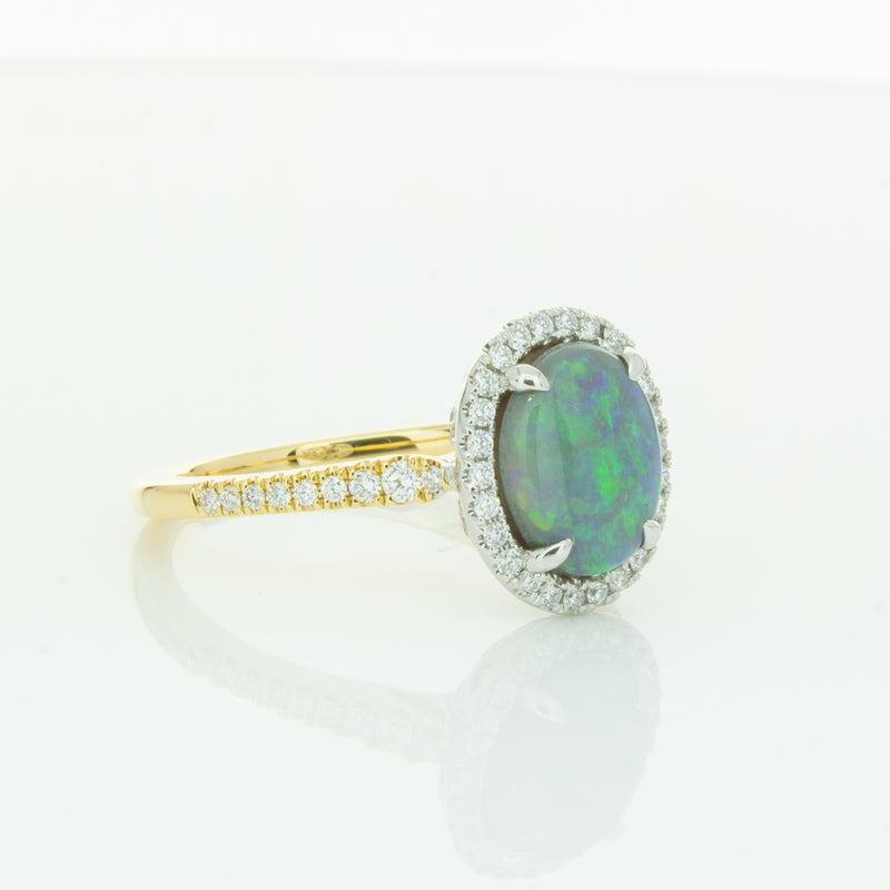 18ct Yellow Gold Opal & Diamond Sierra Ring-Ring-Walker & Hall