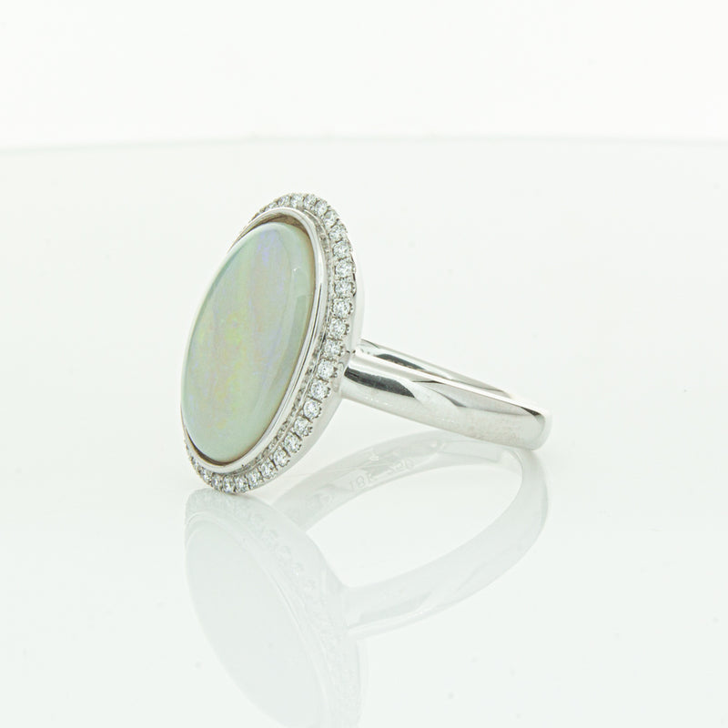 18ct White Gold Opal & Diamond Isla Ring-Ring-Walker & Hall