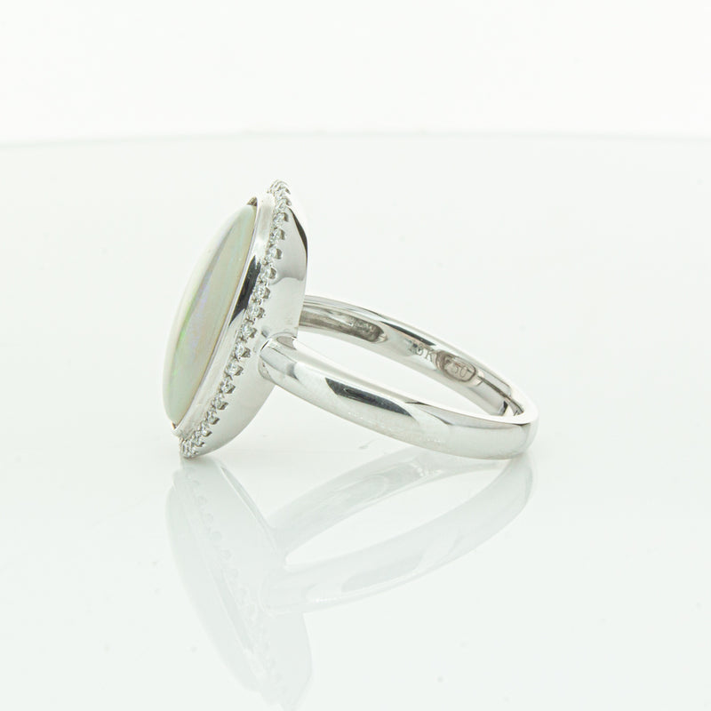 18ct White Gold Opal & Diamond Isla Ring-Ring-Walker & Hall