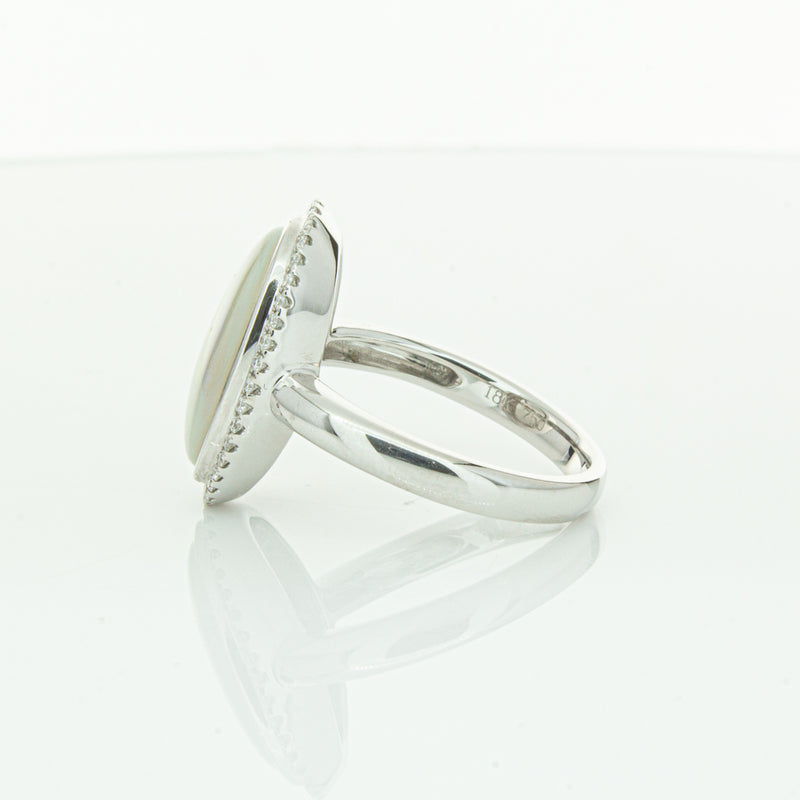 18ct White Gold Opal & Diamond Isla Ring-Ring-Walker & Hall