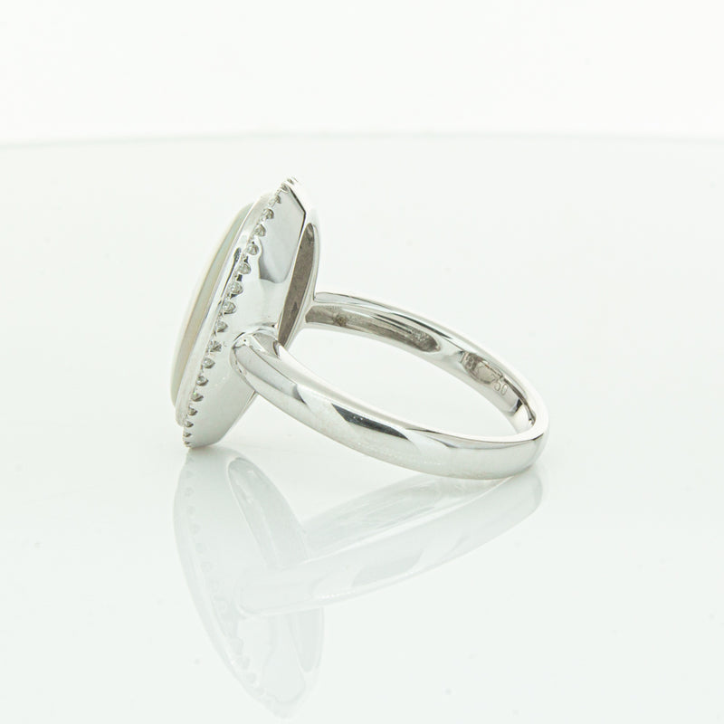 18ct White Gold Opal & Diamond Isla Ring-Ring-Walker & Hall