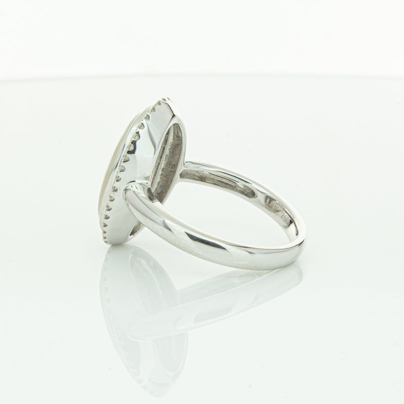 18ct White Gold Opal & Diamond Isla Ring-Ring-Walker & Hall