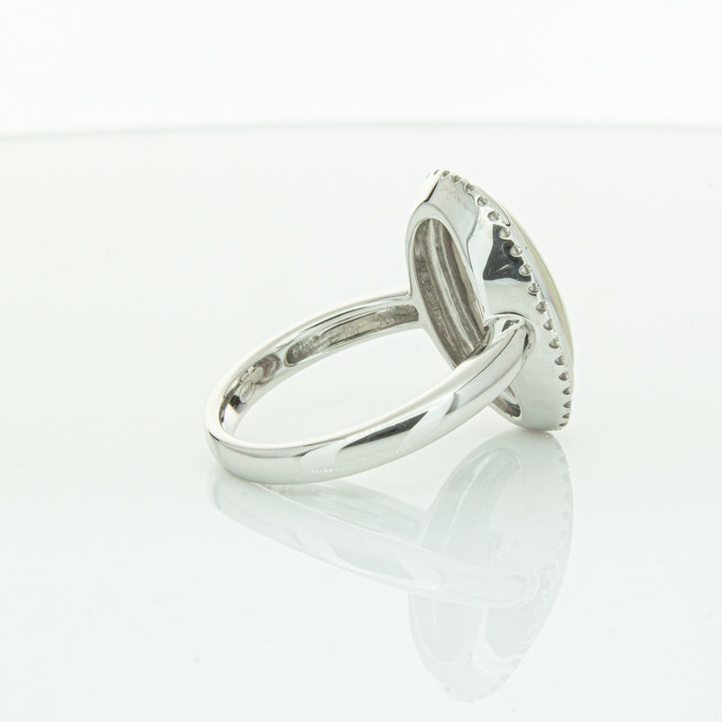 18ct White Gold Opal & Diamond Isla Ring-Ring-Walker & Hall