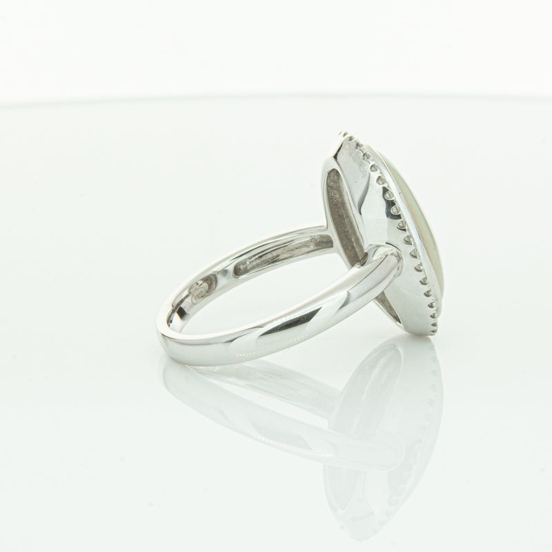 18ct White Gold Opal & Diamond Isla Ring-Ring-Walker & Hall
