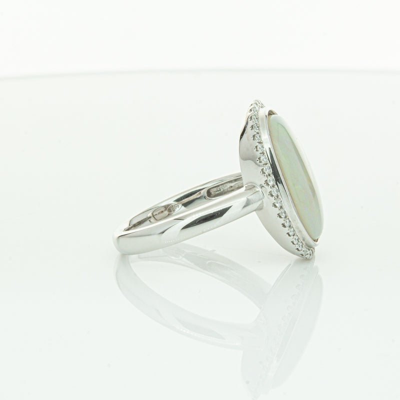 18ct White Gold Opal & Diamond Isla Ring-Ring-Walker & Hall