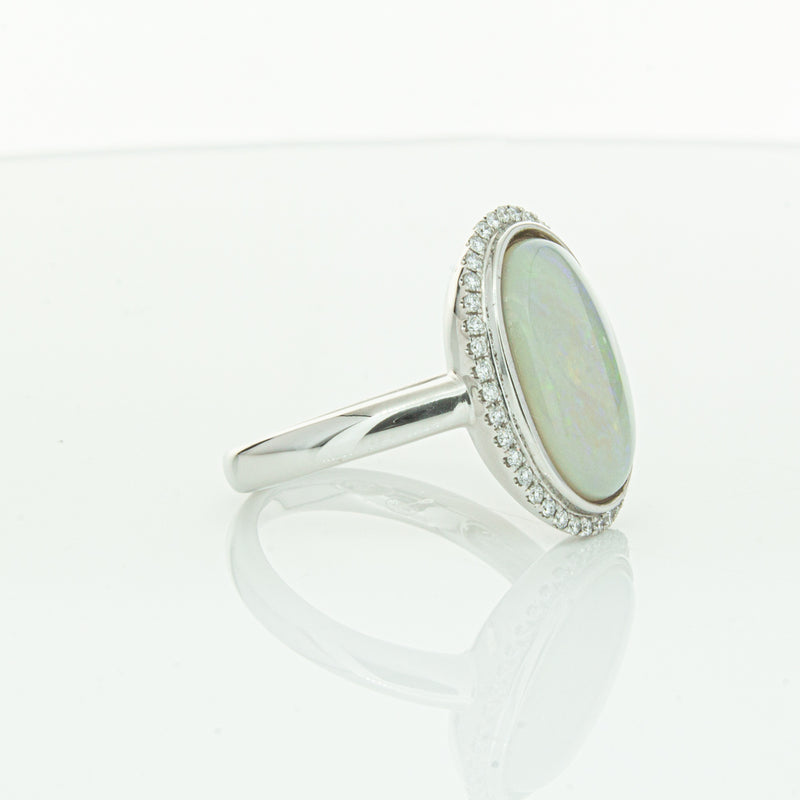 18ct White Gold Opal & Diamond Isla Ring-Ring-Walker & Hall