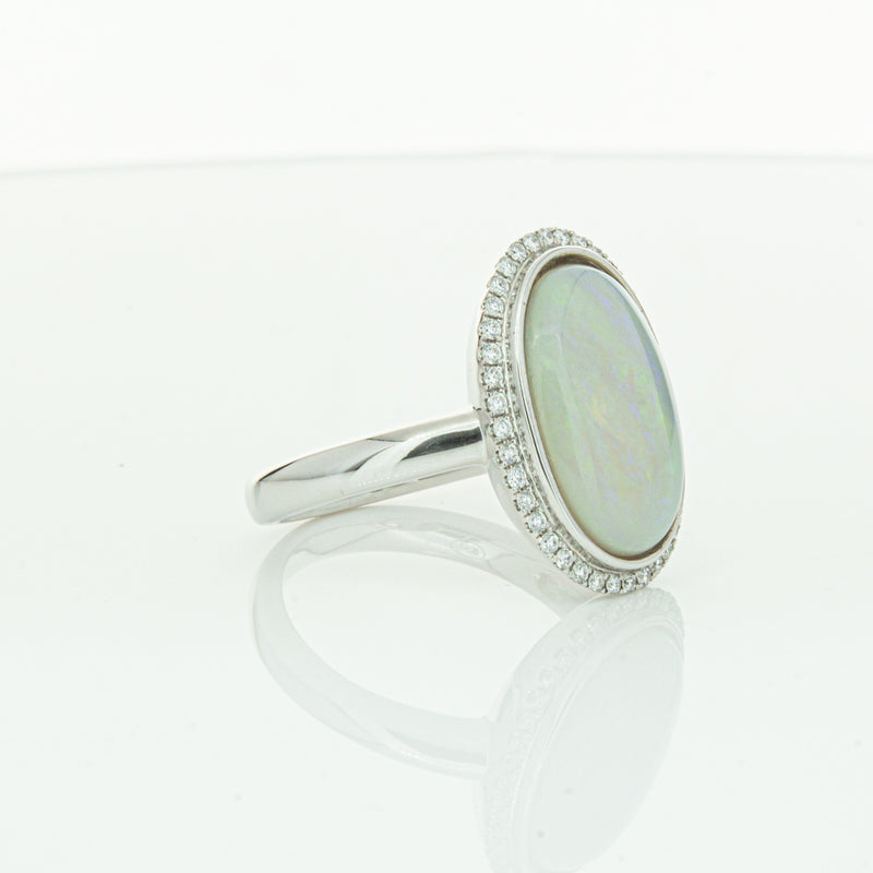 18ct White Gold Opal & Diamond Isla Ring-Ring-Walker & Hall