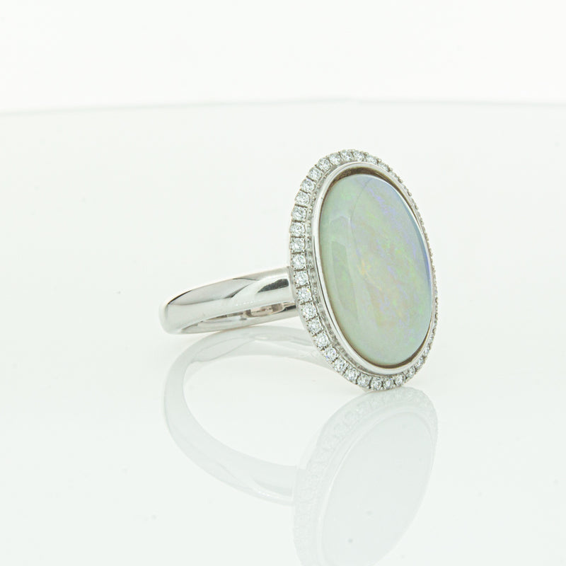 18ct White Gold Opal & Diamond Isla Ring-Ring-Walker & Hall
