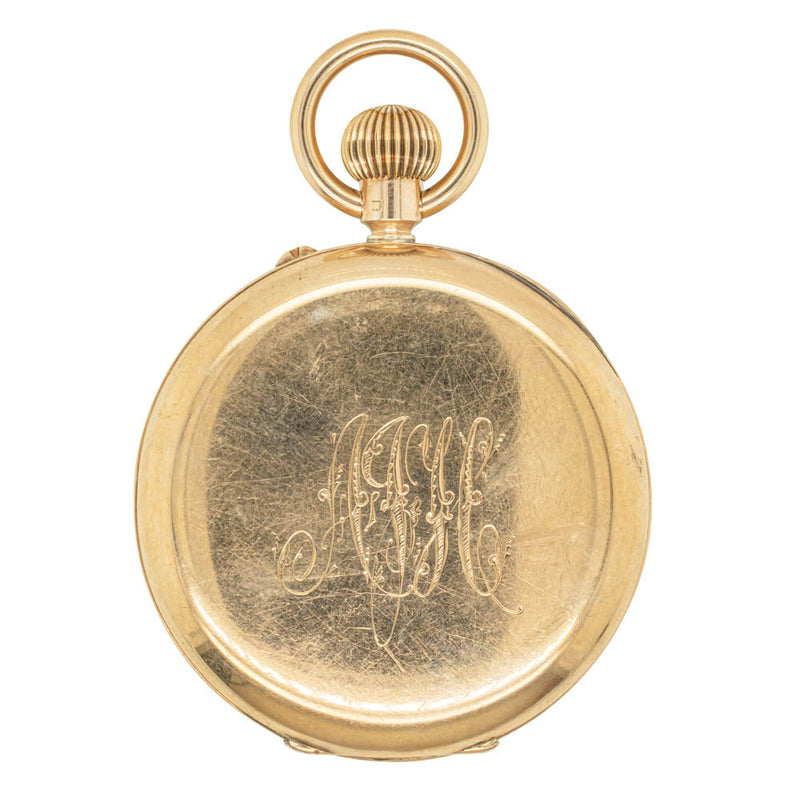 Deja Vu 9ct Yellow Gold Open Face Pocket Watch-Pocket Watch-Walker & Hall