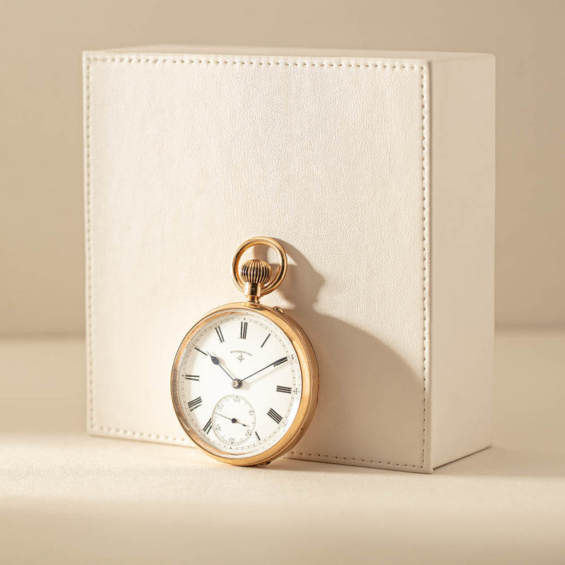 Deja Vu 9ct Yellow Gold Open Face Pocket Watch-Pocket Watch-Walker & Hall