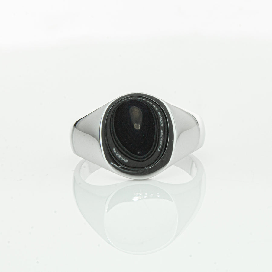 Sterling Silver Oval Signet Ring-Ring-Walker & Hall