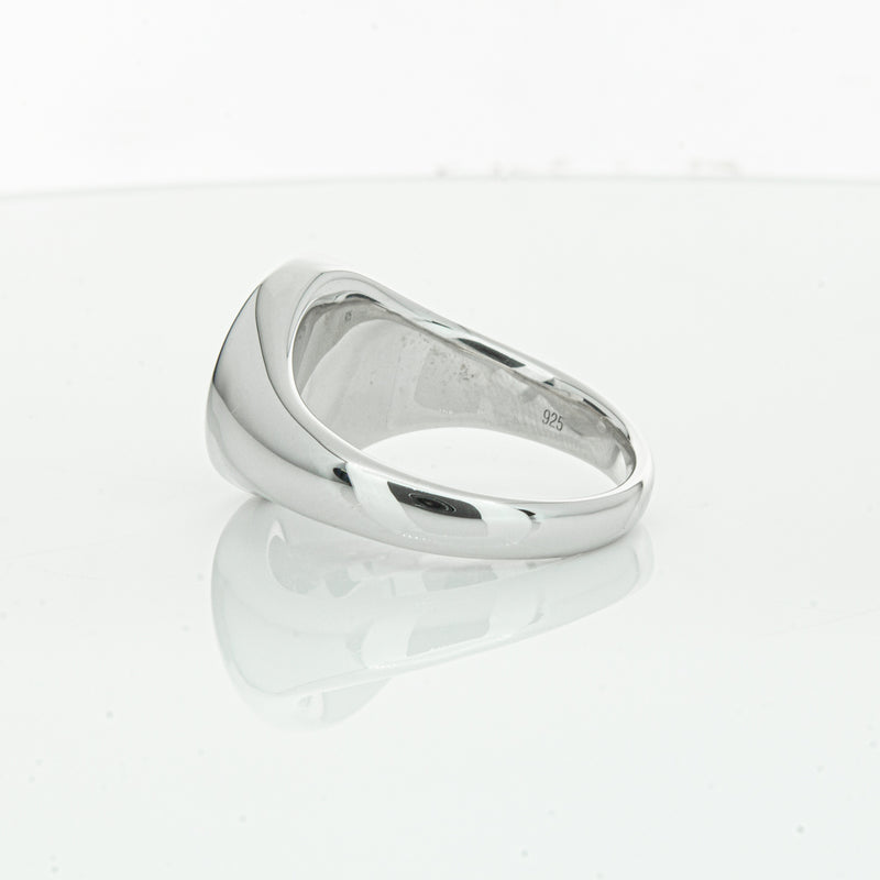 Sterling Silver Oval Onyx Signet Ring-Ring-Walker & Hall