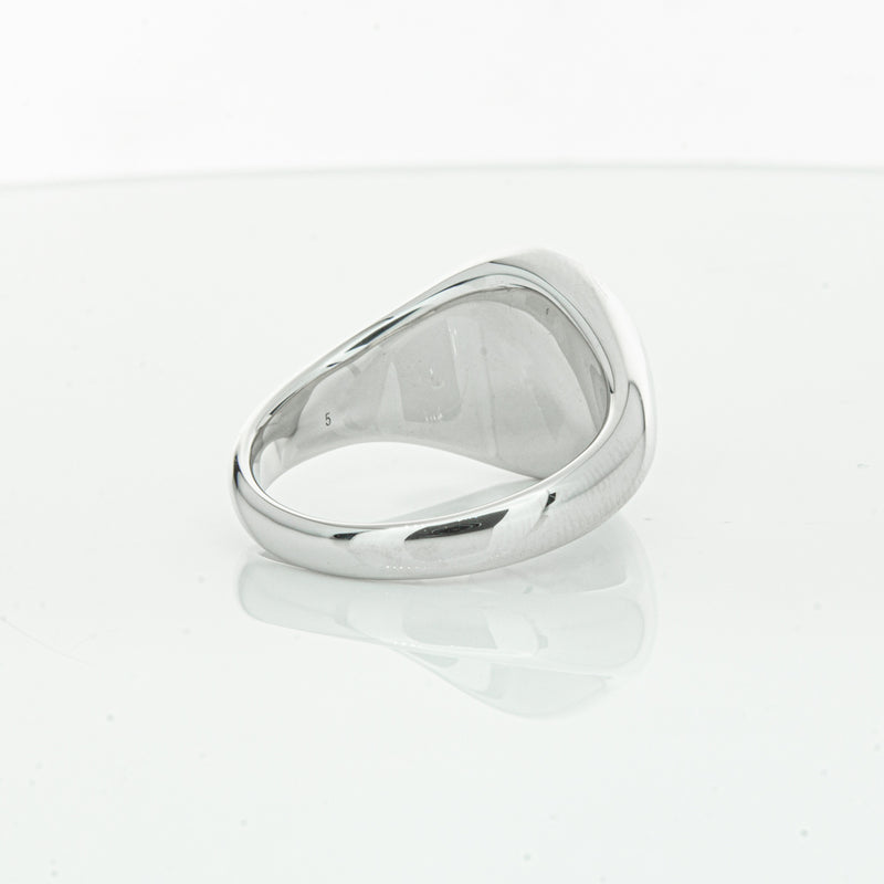 Sterling Silver Oval Onyx Signet Ring-Ring-Walker & Hall