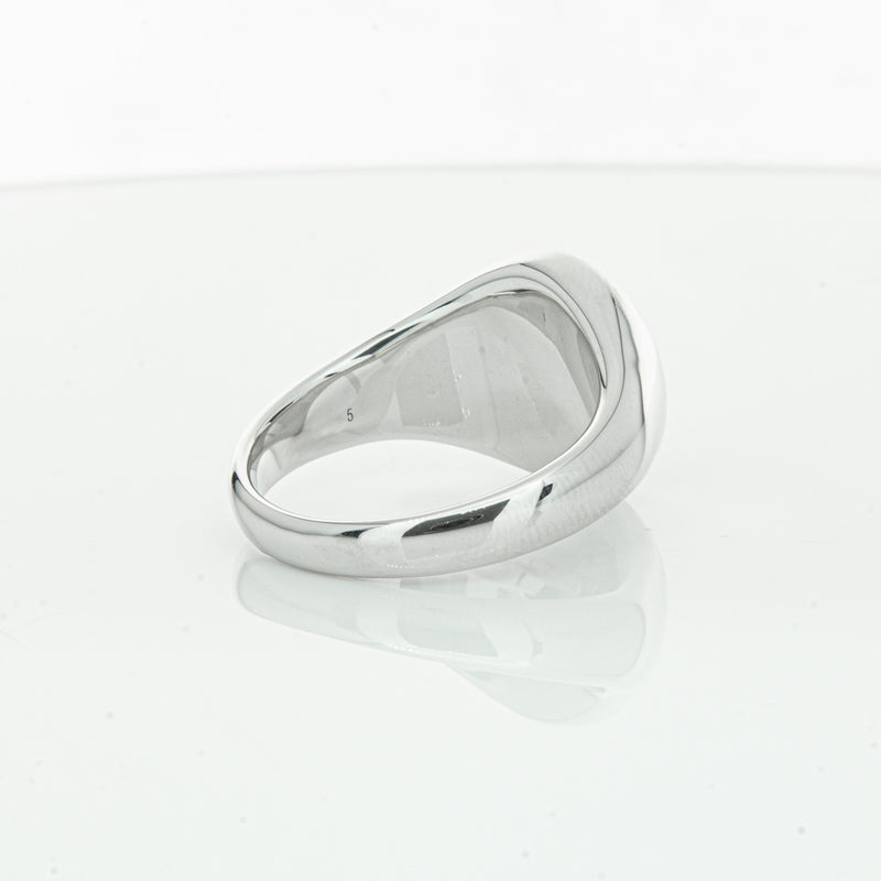 Sterling Silver Oval Onyx Signet Ring-Ring-Walker & Hall