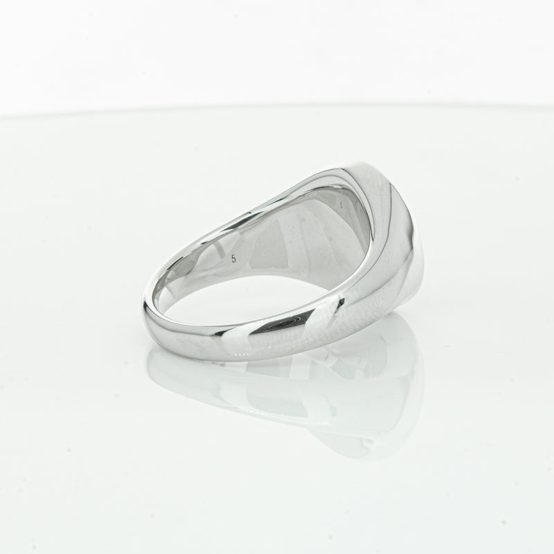 Sterling Silver Oval Onyx Signet Ring-Ring-Walker & Hall